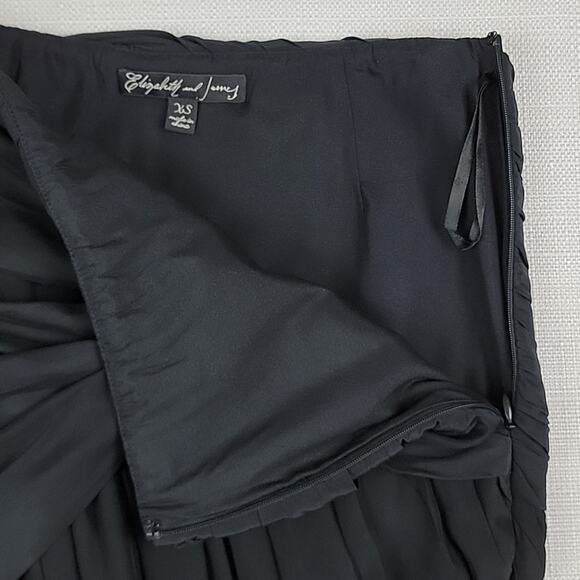 Elizabeth and James Black Silk Twist Knot Pleated Mini Skirt XS - Picture 6 of 14